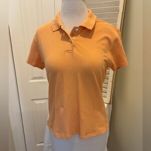 Burberry Classic Women's Short-Sleeve Polo in Peach, Size Large
